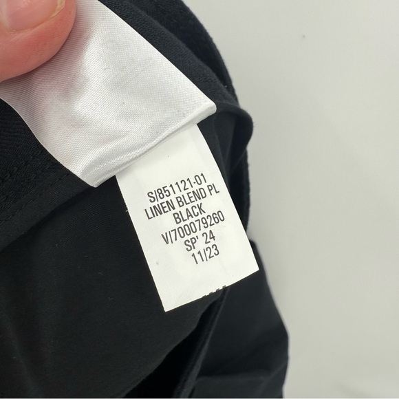 Banana Republic Linen-Blend Wide Leg Pleated Trouser in Black Size 12 - Picture 11 of 11